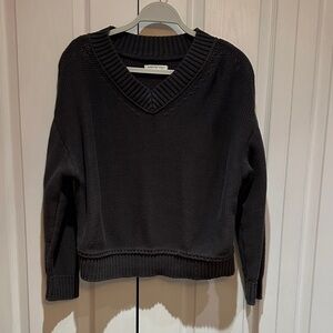 American Eagle Outfitters Charcoal V-Neck Sweater